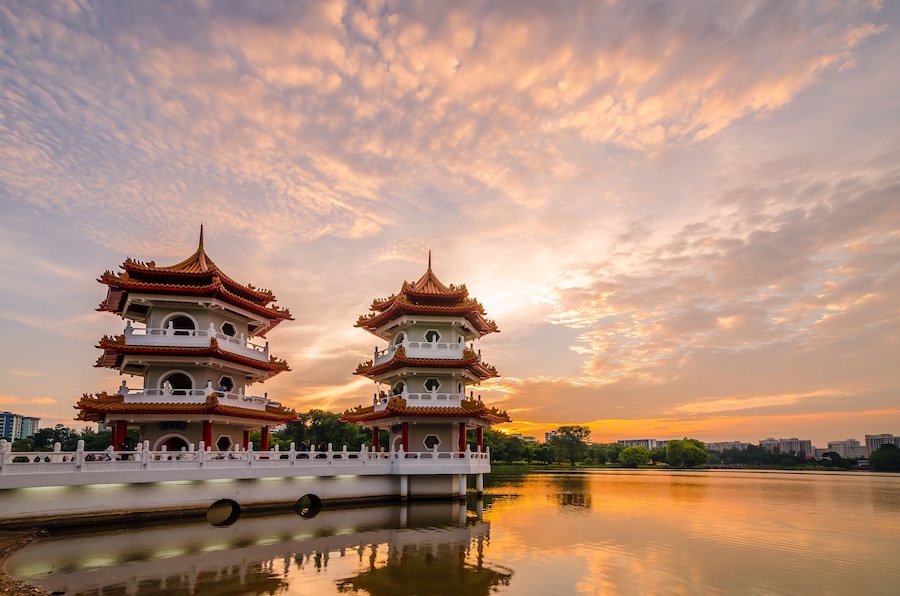 Twin Pagoda of Chinese Garden