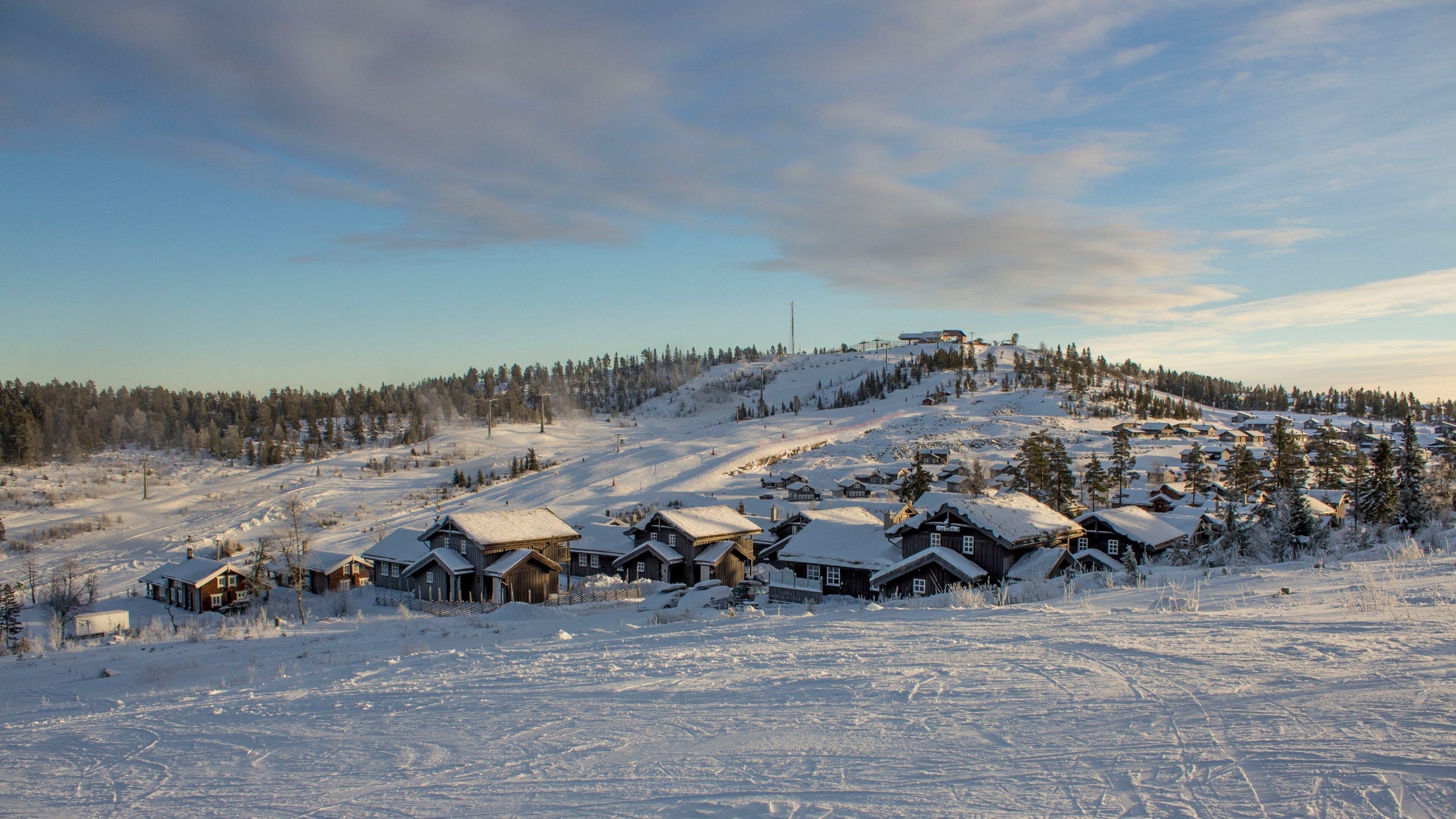 Branas Ski Resort showing snow and a small town or village