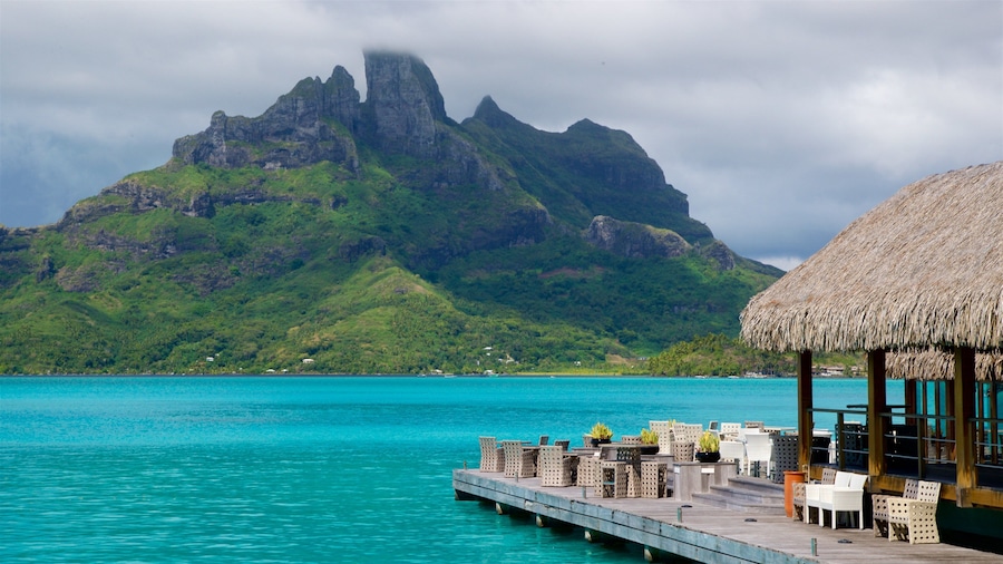 Society Islands which includes general coastal views, tropical scenes and mountains