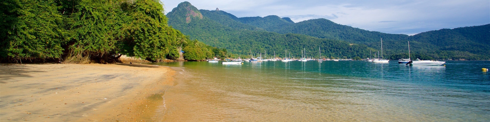 Praia de Japariz mostrando uma praia, paisagens litorâneas e uma baía ou porto
