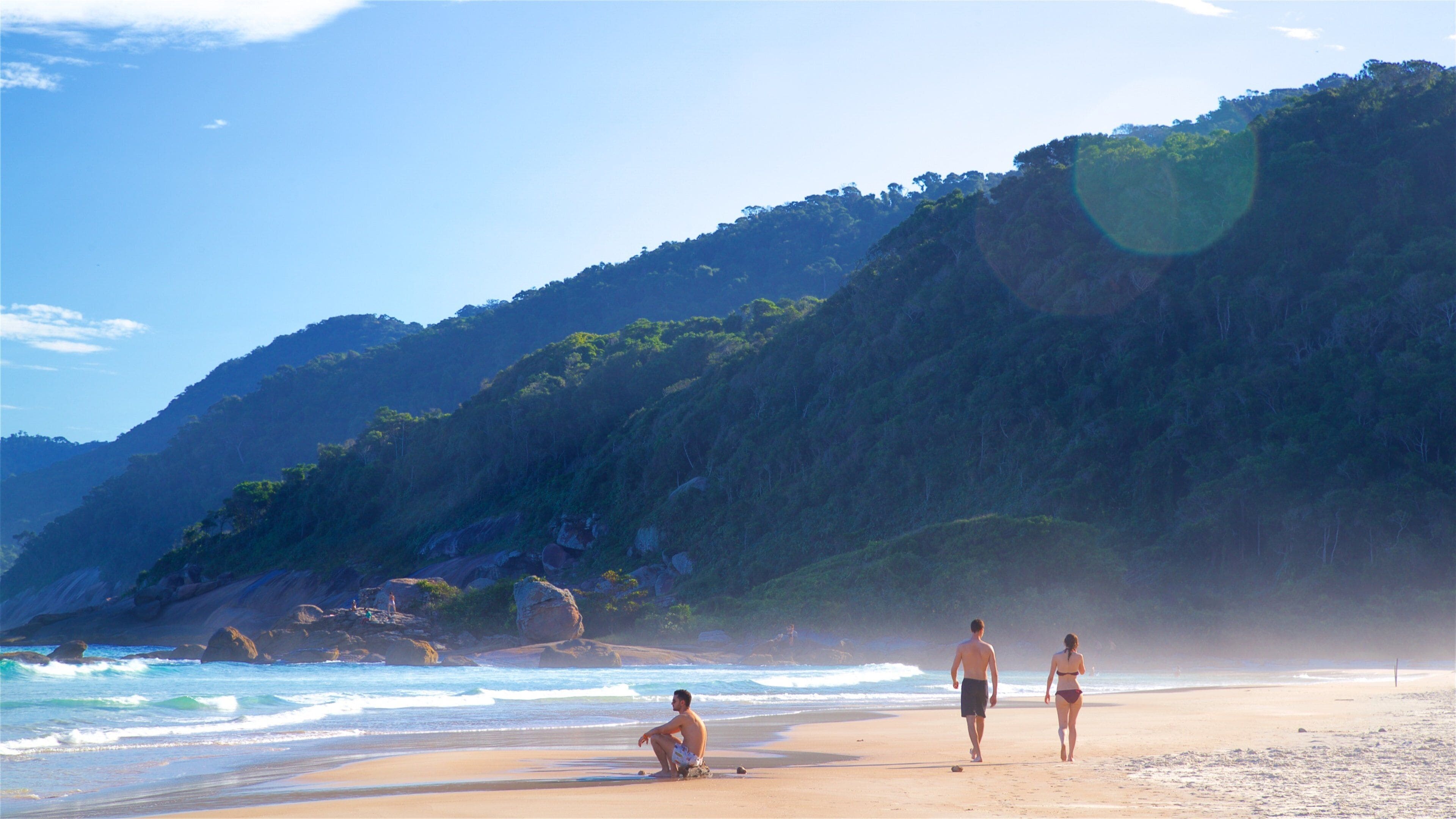Lopes Mendes Beach which includes a sandy beach, tropical scenes and general coastal views