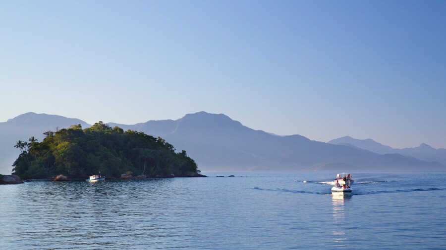 Abraao Beach showing general coastal views, boating and island views
