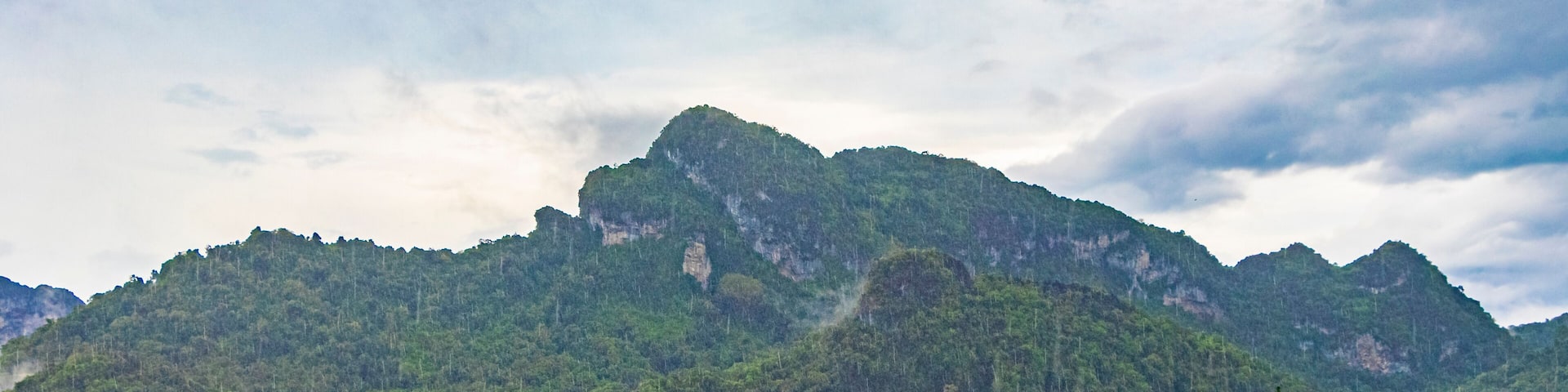 Travel to Don Sak on rainy day tropical landscape Thailand.