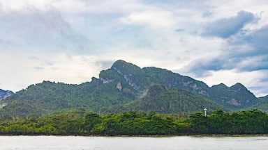 Travel to Don Sak on rainy day tropical landscape Thailand.