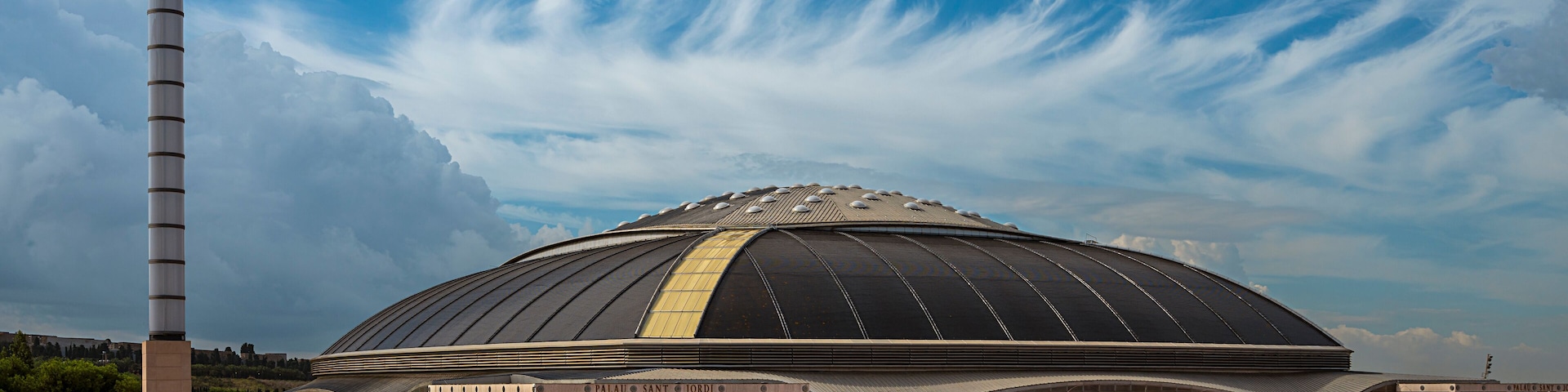 Esplanade Palau Sant Jordi, Montjuic, Multifunktionsarene, Barcelona, Katalonien, Spanien,
