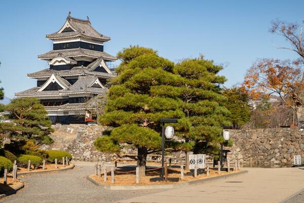 Matsumoto Castle which includes a temple or place of worship and heritage architecture