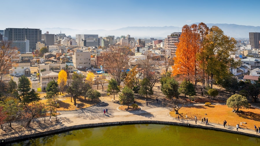 Matsumoto Castle which includes a city and landscape views