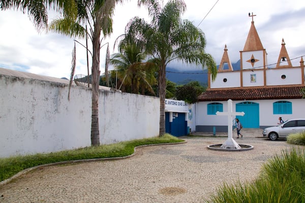 Saint Sebastian Church showing a church or cathedral, religious aspects and a park