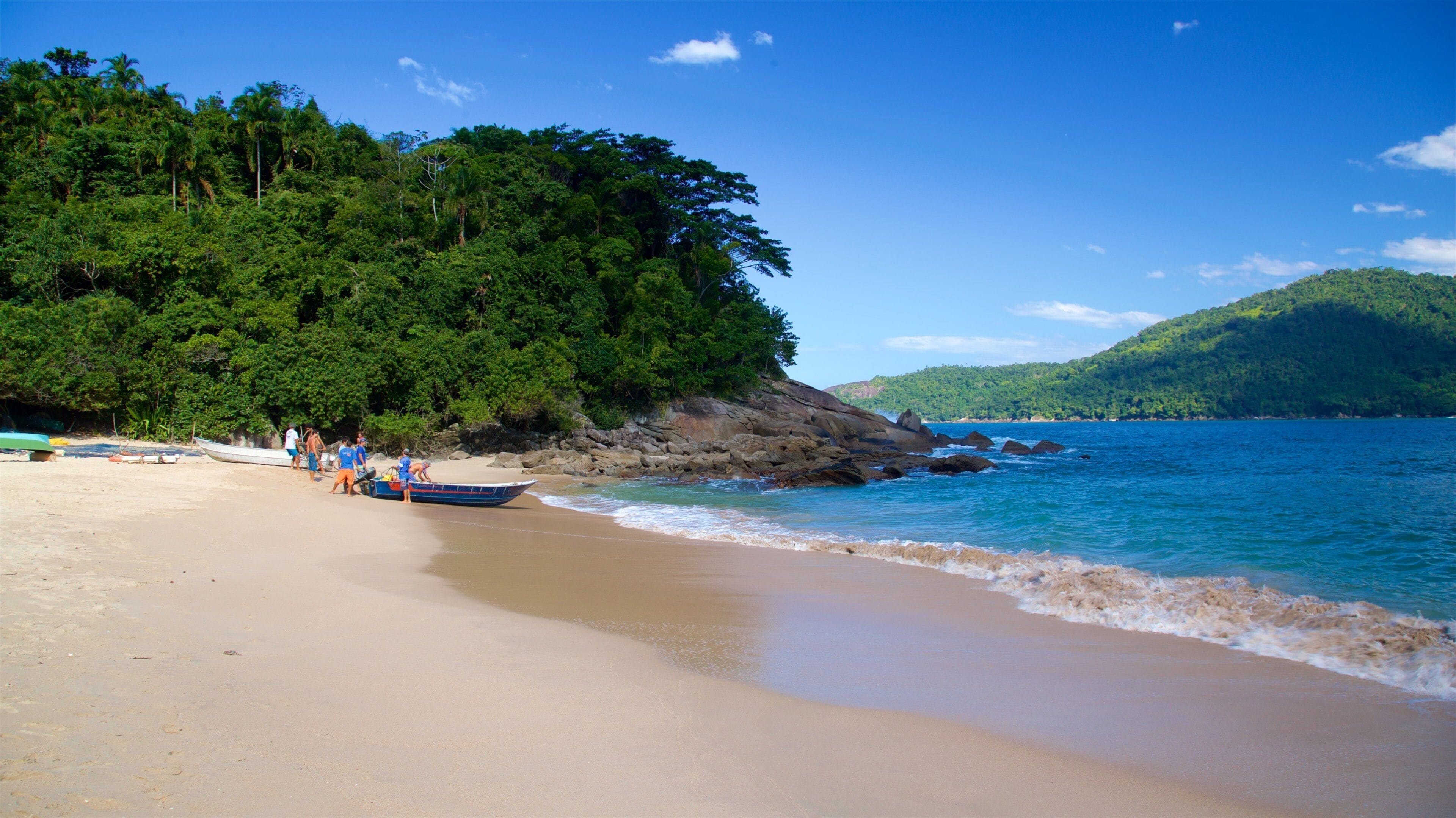 Strand von Meio das einen Sandstrand, tropische Szenerien und allgemeine Küstenansicht