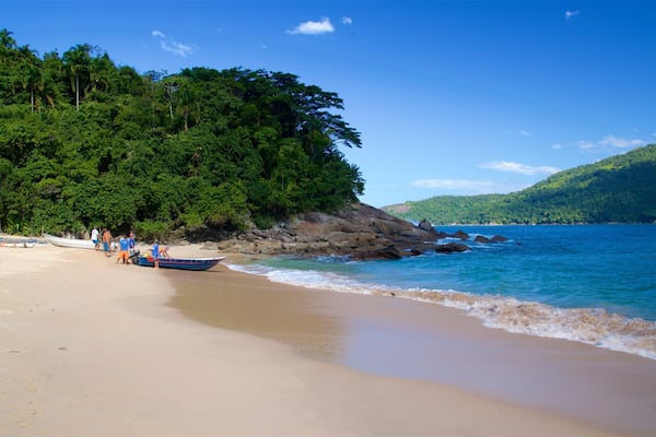 Strand von Meio das einen Sandstrand, tropische Szenerien und allgemeine KĂŒstenansicht