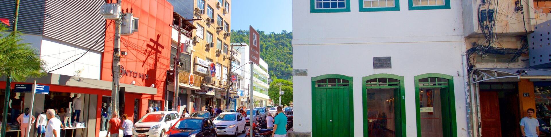 Culture House of Brazil Poets which includes street scenes and a small town or village as well as a small group of people