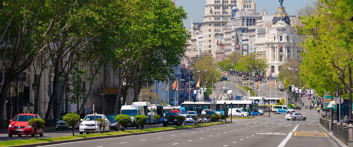 Gran Via Street featuring a city