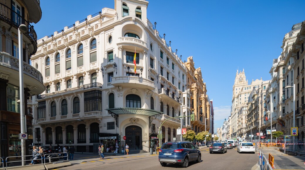 Gran Via Street showing a city and heritage architecture