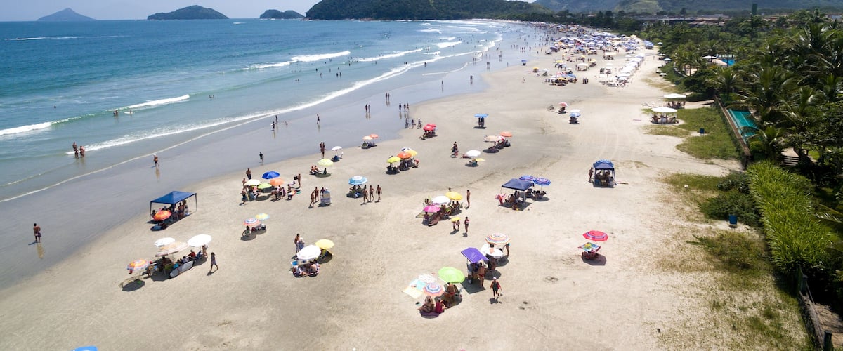 Aerial View of Camburi Beach, Sao Paulo, Brazil