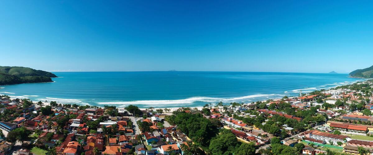 Praia de Maresias. Famoso destino em São Paulo, Brasil