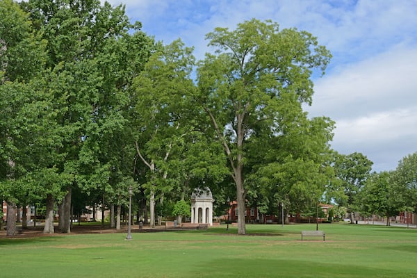 Park and Cupola (gazebo) on west end of campus of East Carolina University (ECU), public research university in Greenville, North Carolina