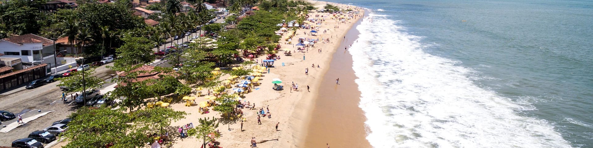 Aerial View of Cocanha Beach, Caraguatatuba, Sao Paulo, Brazil