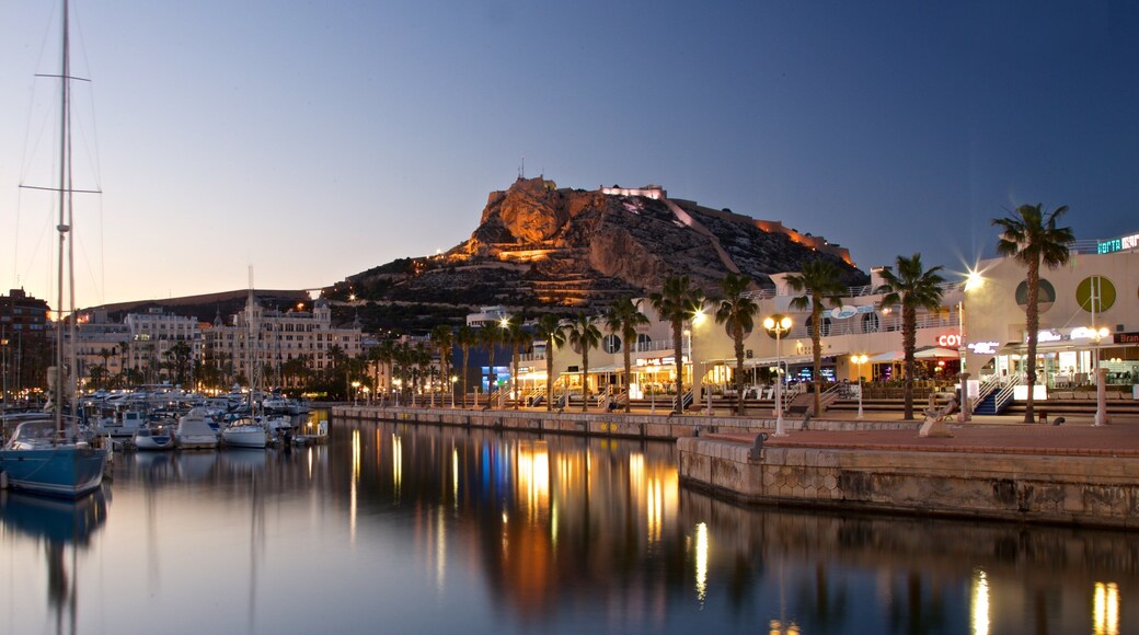 Alicante which includes a sunset and a bay or harbor
