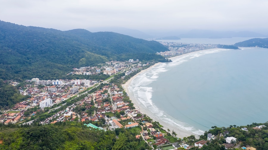 Toninhas beach, Ubatuba, São Paulo, Brazil, seen from above