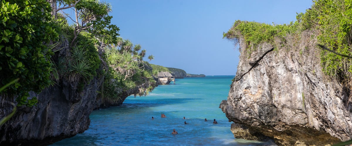 Eden Rock Zanzibar in Makunduchi. Magical paradise place. Beautiful beach and bay.