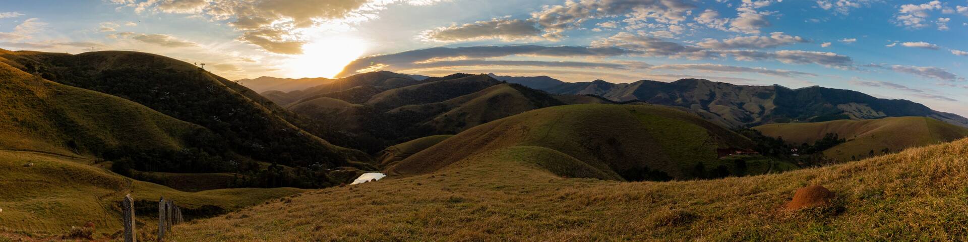 beautiful sunrise in the mantiqueira mountains on the border between the states of Minas Gerais and Sao Paulo - Brazil
