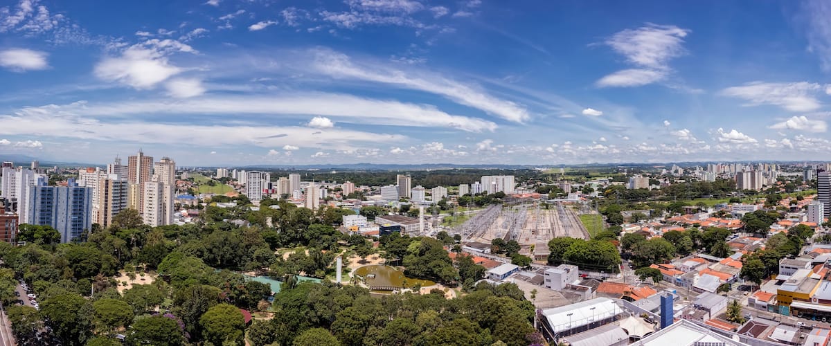 Sao Jose dos Campos city with cloudy sky panorama view - Sao Paulo, Brazil
