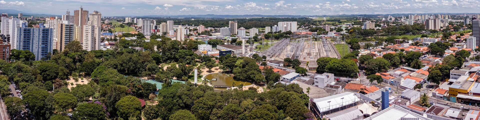 Sao Jose dos Campos city with cloudy sky panorama view - Sao Paulo, Brazil