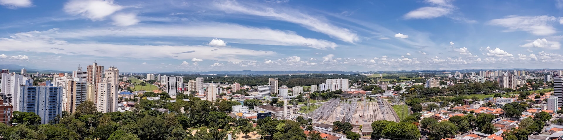 Sao Jose dos Campos city with cloudy sky panorama view - Sao Paulo, Brazil