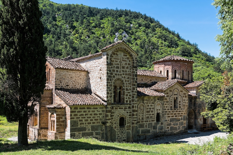 The historical stone church of Panagia at the Pyli village in Thessaly, Greece