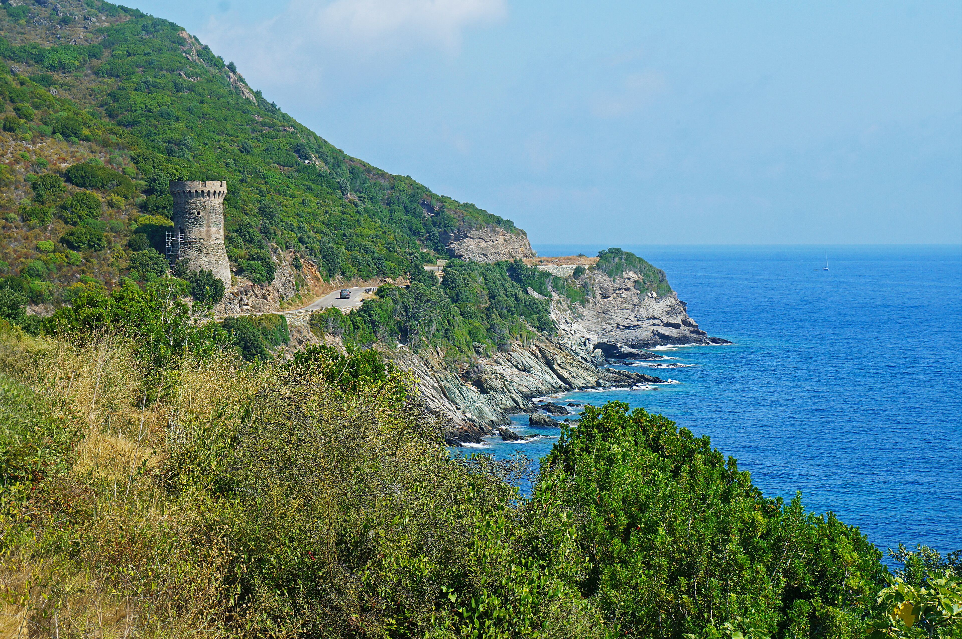 Tower of Bones on the D80 road north of Marina di Sisco, Corsica