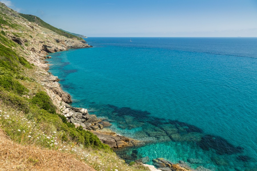 The west coast of Cap Corse near Sisco in Corsica; Shutterstock ID 200549060; Purchase Order: -