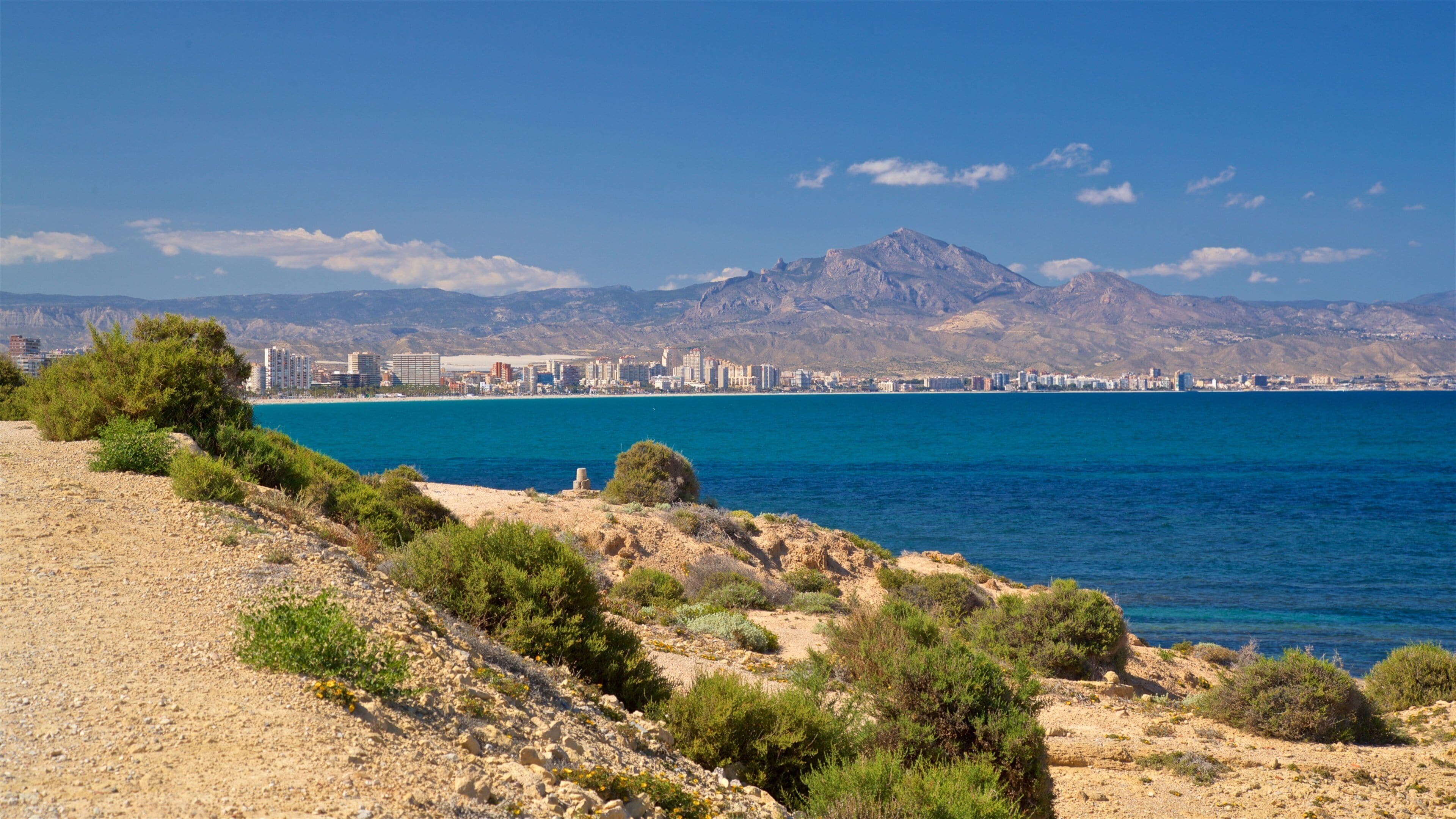 Cabo de las Huertas showing general coastal views