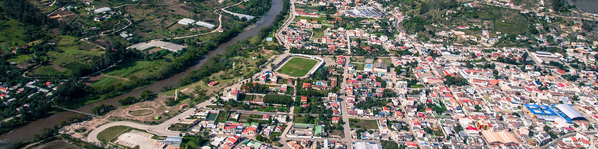 Aerial view of Paute, Azuay Province, Ecuador