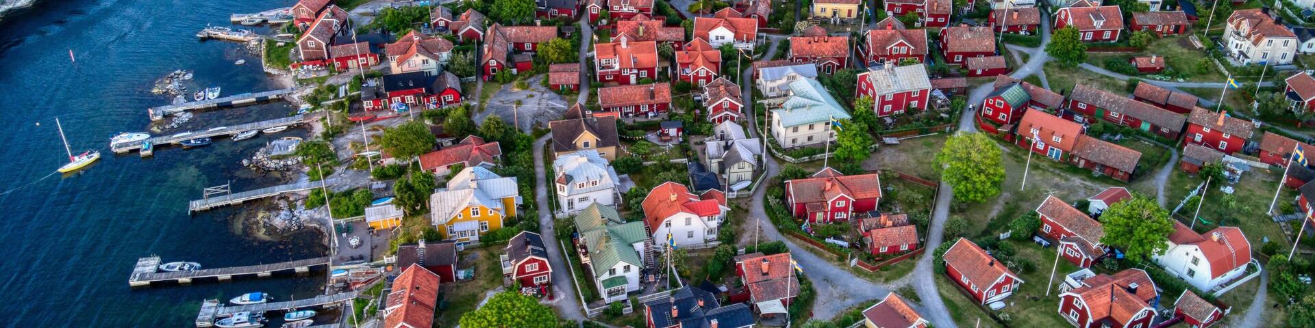 Aerial View of Sandhamn in Stockholm Archipelago