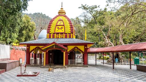 Renuka Ji temple in Himachal Pradesh is an ancient and popular Hindu religious site in Nahan, India. Om symbol is visible and enshrined in the temple.