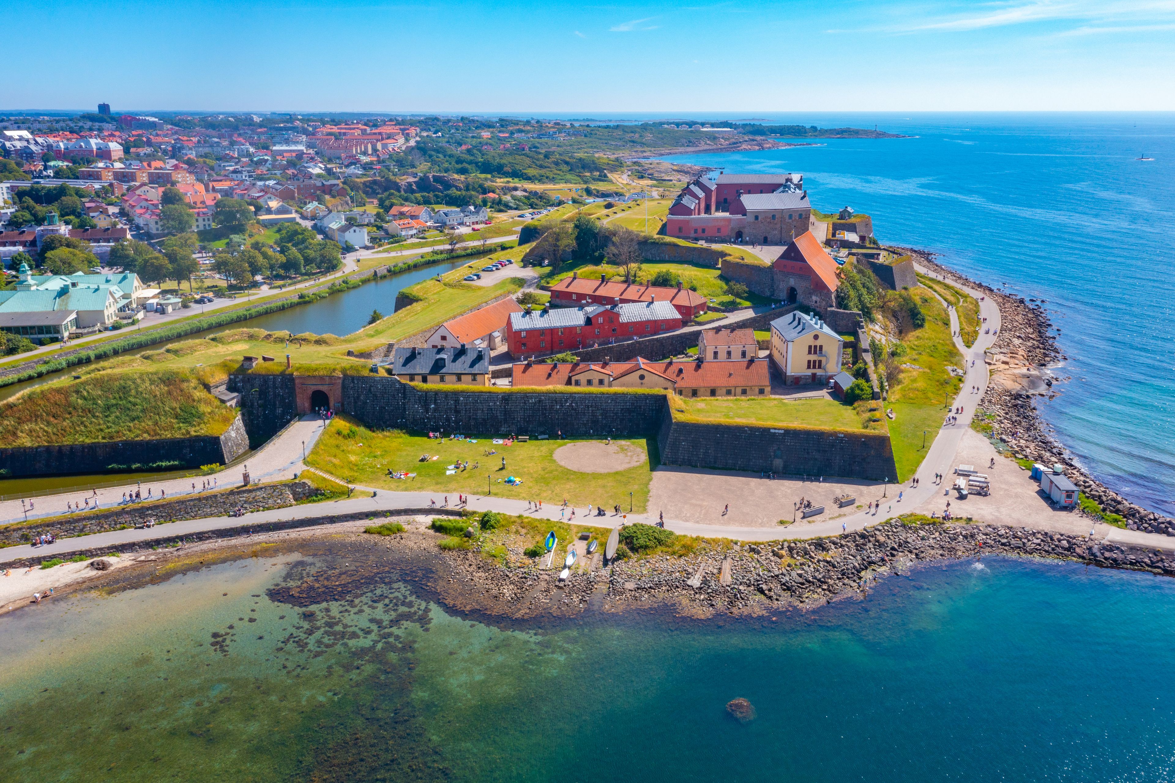 Aerial view of Varberg fortress in Sweden