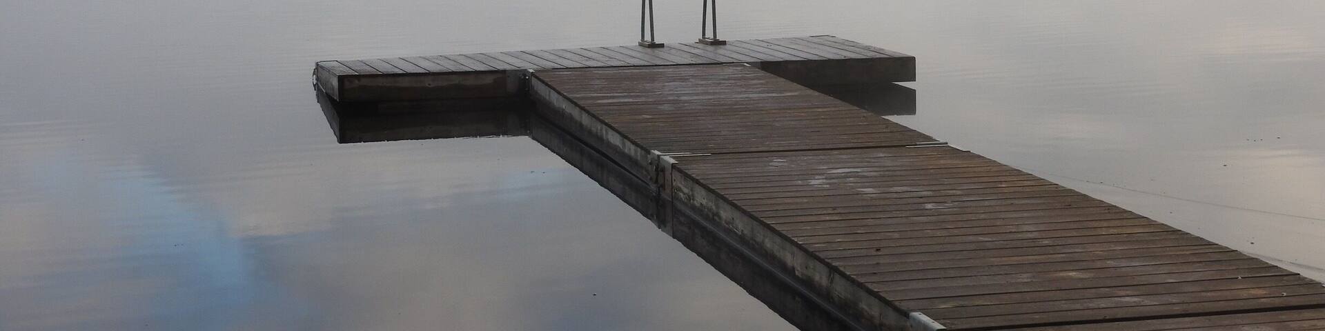 The bridge is floating in the watersky