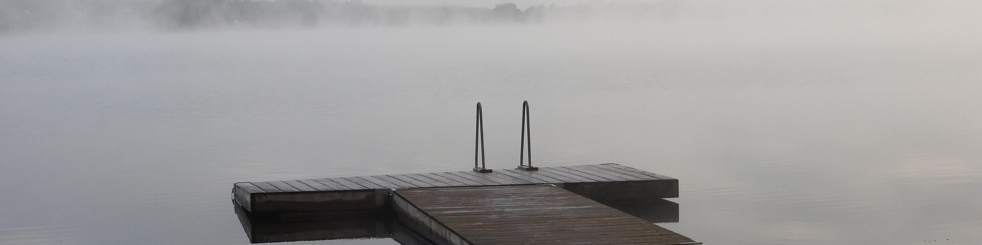 The bridge is floating in the watersky