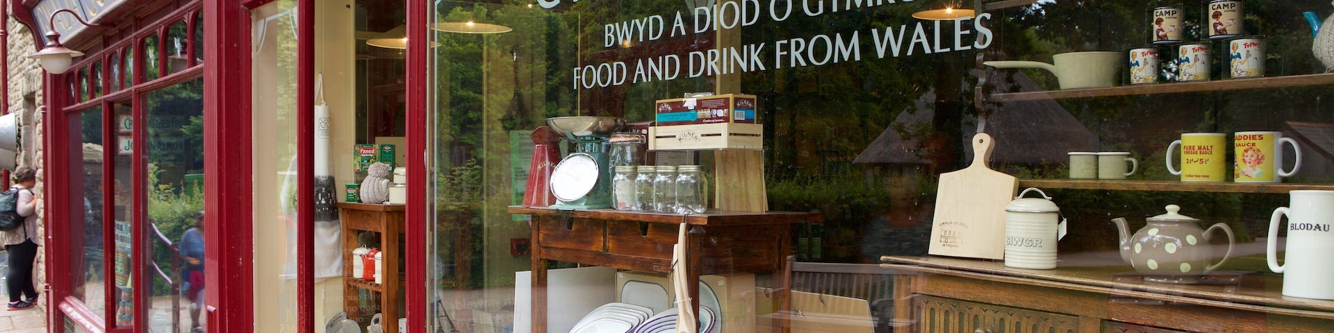 St Fagans caracterizando compras e sinalização