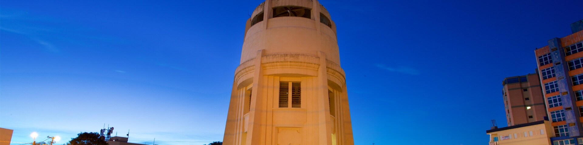 Castle Tower which includes night scenes and a square or plaza