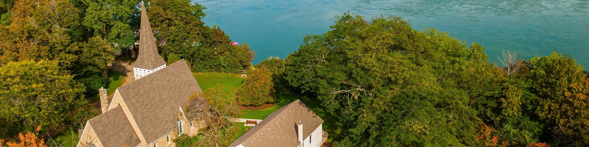 Queenston which includes landscape views, a river or creek and a small town or village