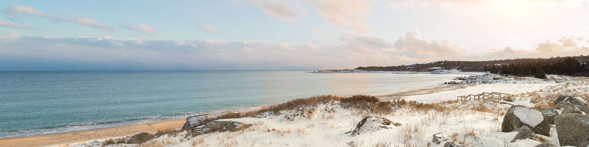 Ocean shore on a winter day
