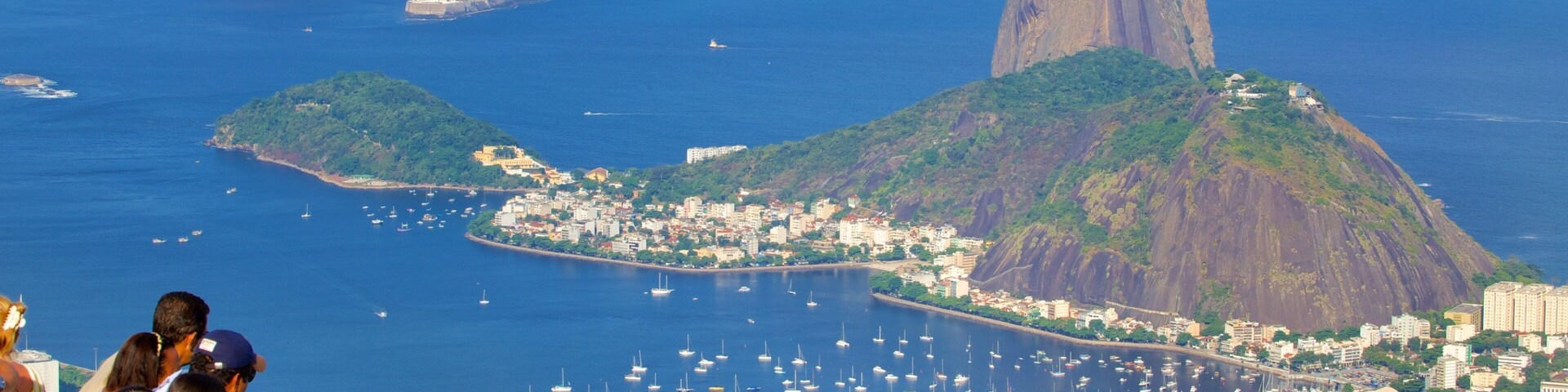 Guanabara Bay showing general coastal views and a coastal town
