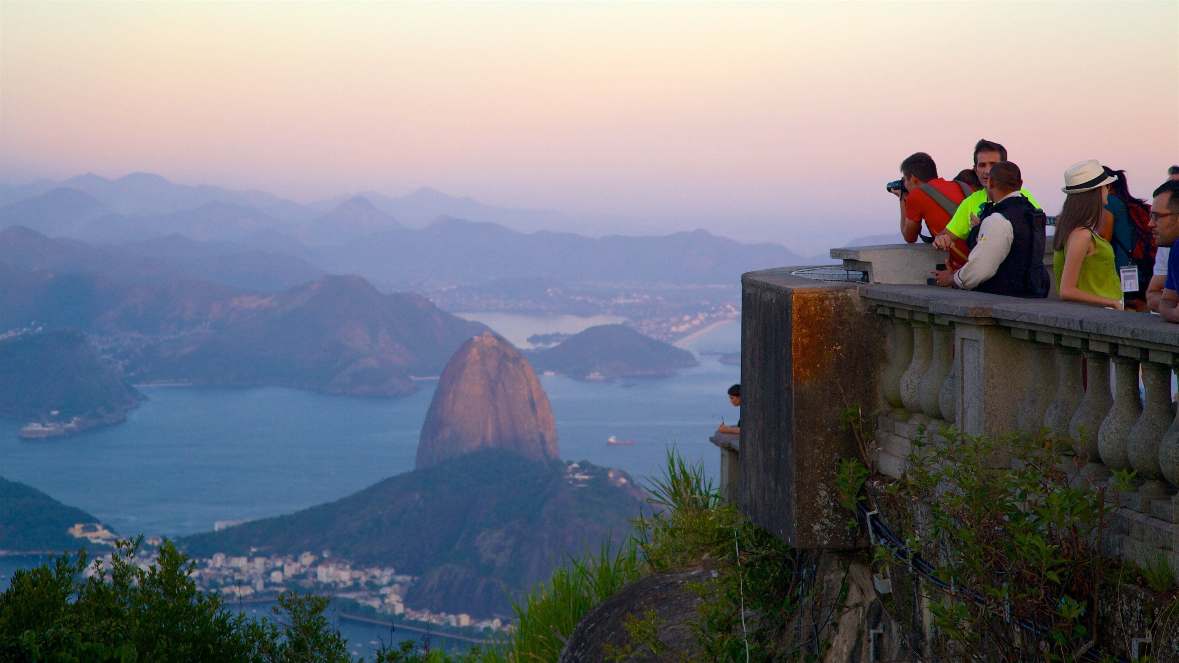 Guanabara Bay which includes landscape views, tranquil scenes and mist or fog