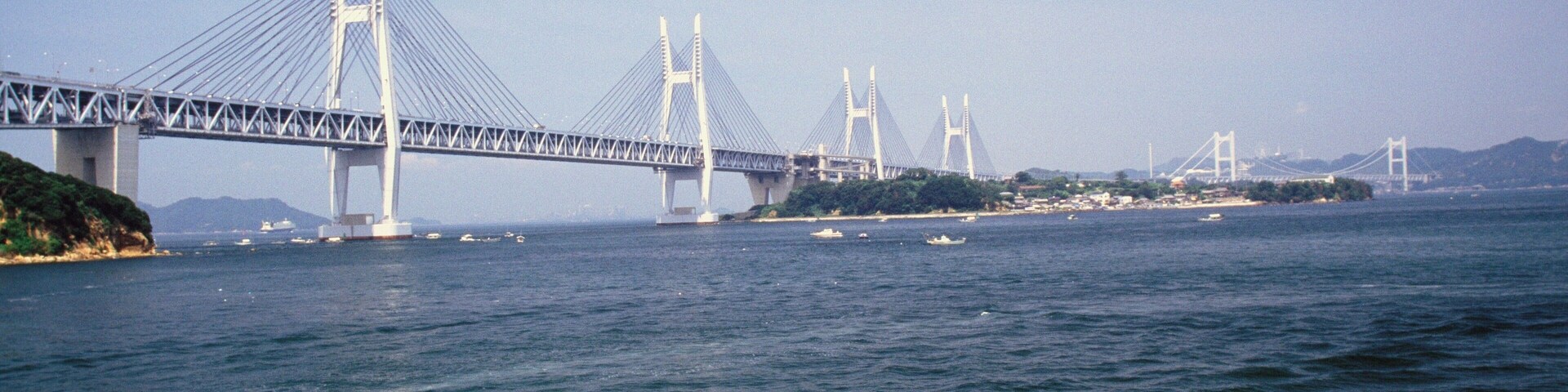 Low angle view of a bridge, Seto Ohashi Bridge, Shikoku, Japan