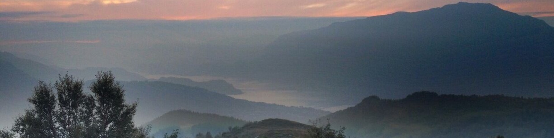 Grøneholten above a foggy Dalsfjorden.