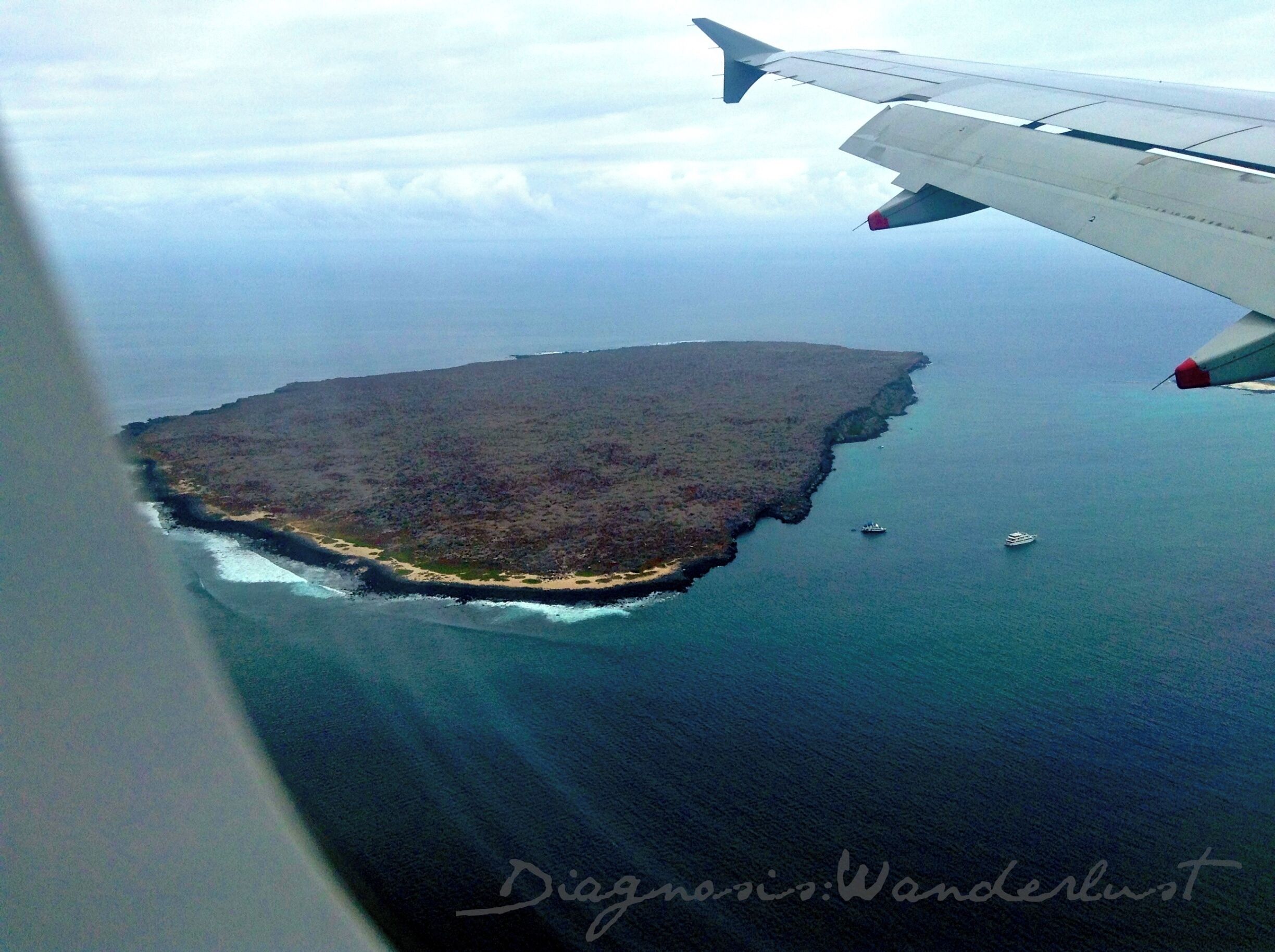 Descent into Baltra Island, Ecuador - our first site of the Galapagos Islands on our first, and hopefully not our last trip to the unique archipelago. 
#waterlust #galapagos