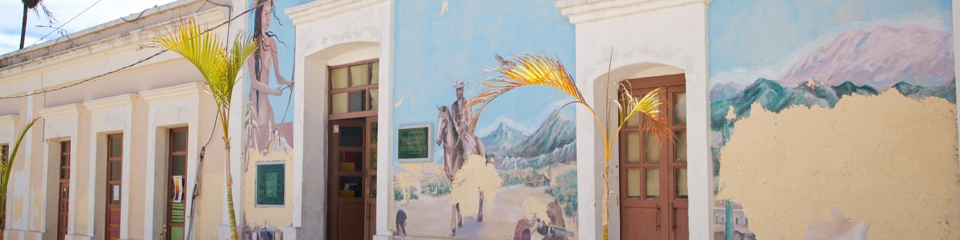 Santiago showing a house and outdoor art