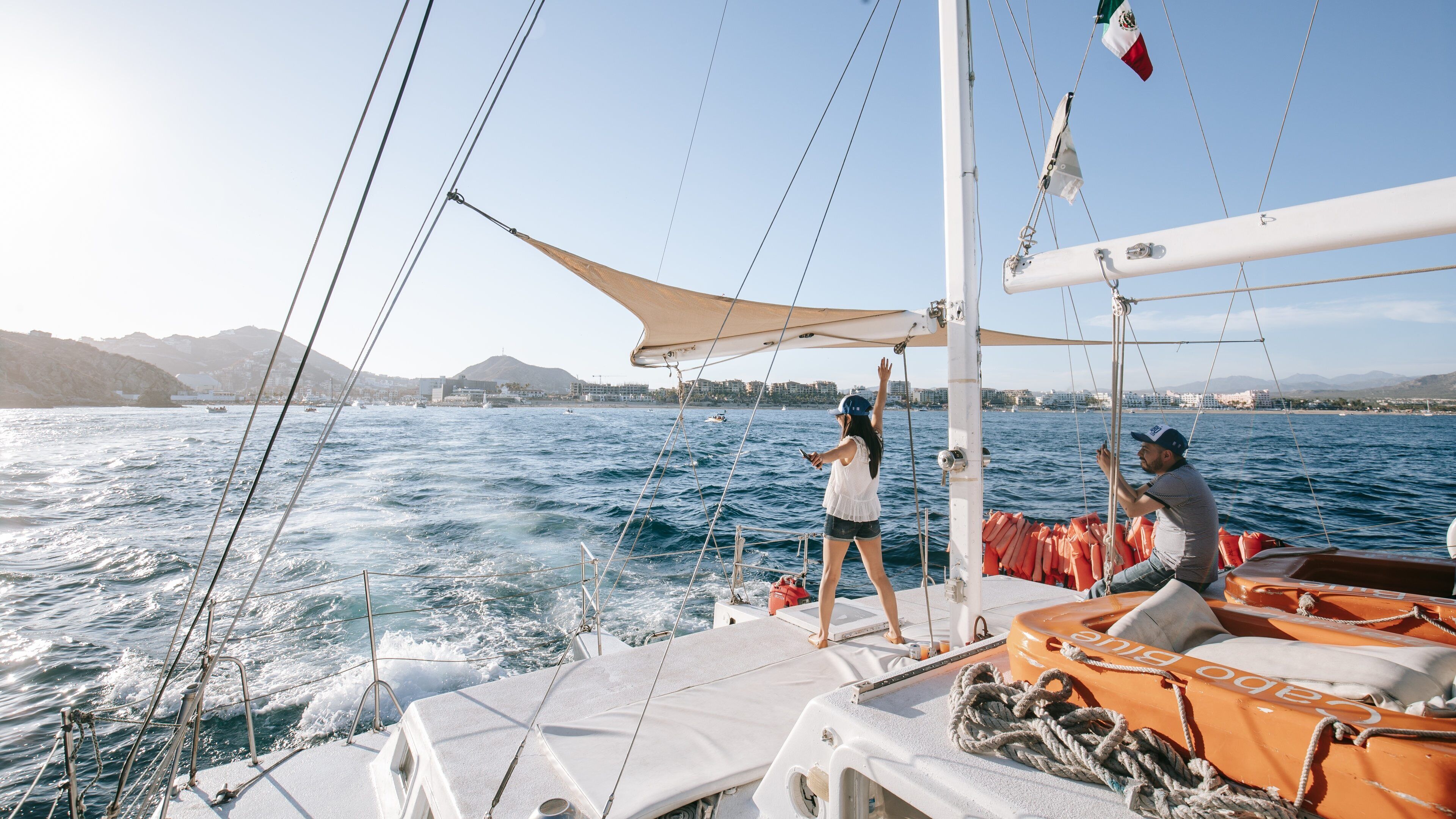 Cabo San Lucas Bay featuring boating and general coastal views as well as a couple