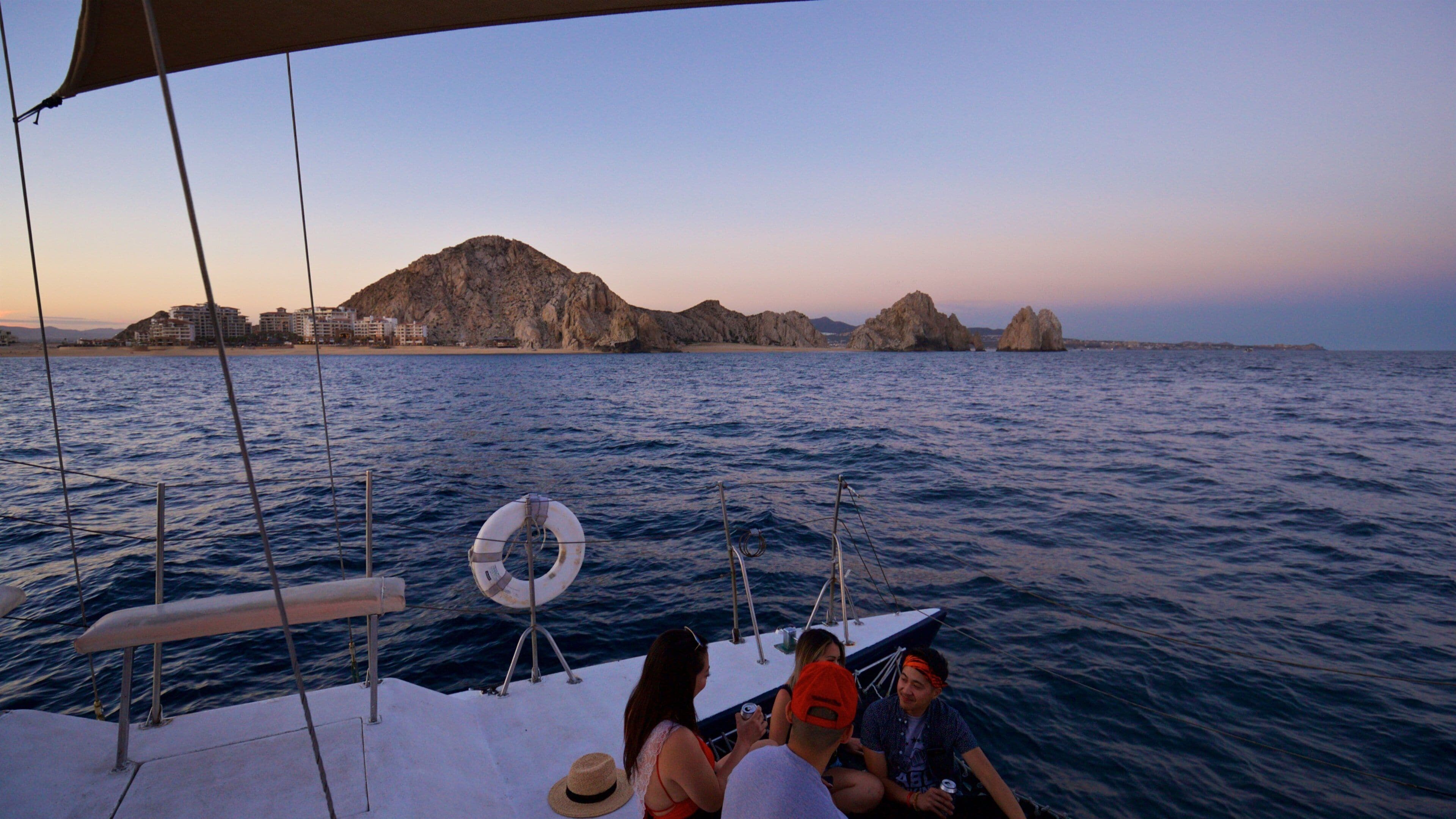 San Lucas Bay showing island images, general coastal views and a sunset